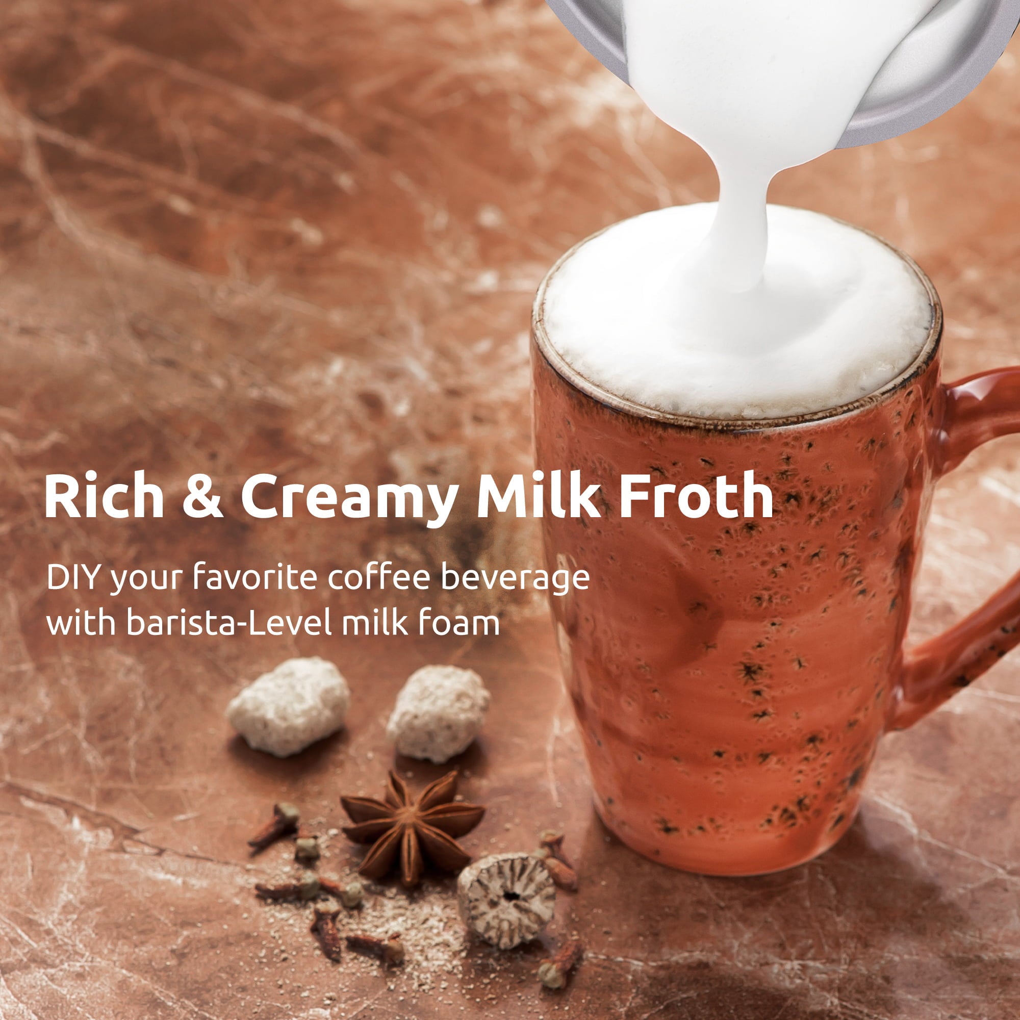 Miroco Milk Frother,  Automatic Hot and Cold Electric Milk Steamer Foam Maker 8oz for Coffee, Latte, Cappuccino, Black
