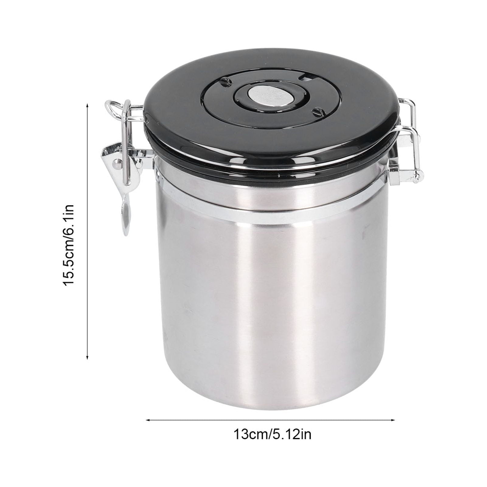Airtight Coffee Canister, Stainless Steel Container For The Kitchen, Coffee Ground Vault Jar With Valve, Tea Coffee Sugar, Extra Coffee Spoon, 50Oz