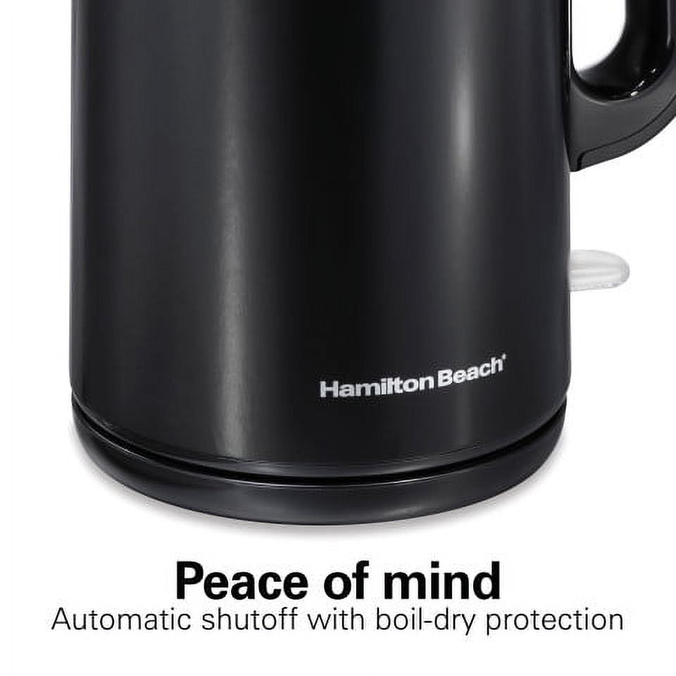 Hamilton Beach Cool-Touch Kettle, 1.6 Liter Capacity, Black, 41032