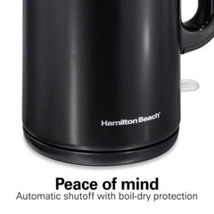Hamilton Beach Cool-Touch Kettle, 1.6 Liter Capacity, Black, 41032