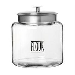 Anchor Hocking Clear Glass Farmhouse Montana Food Storage Jars, 4 Piece Set