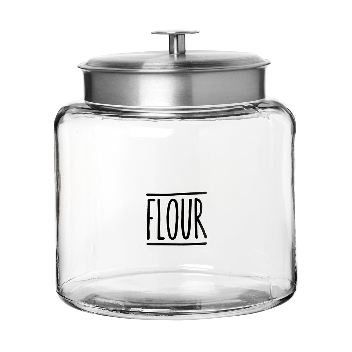 Anchor Hocking Clear Glass Farmhouse Montana Food Storage Jars, 4 Piece Set