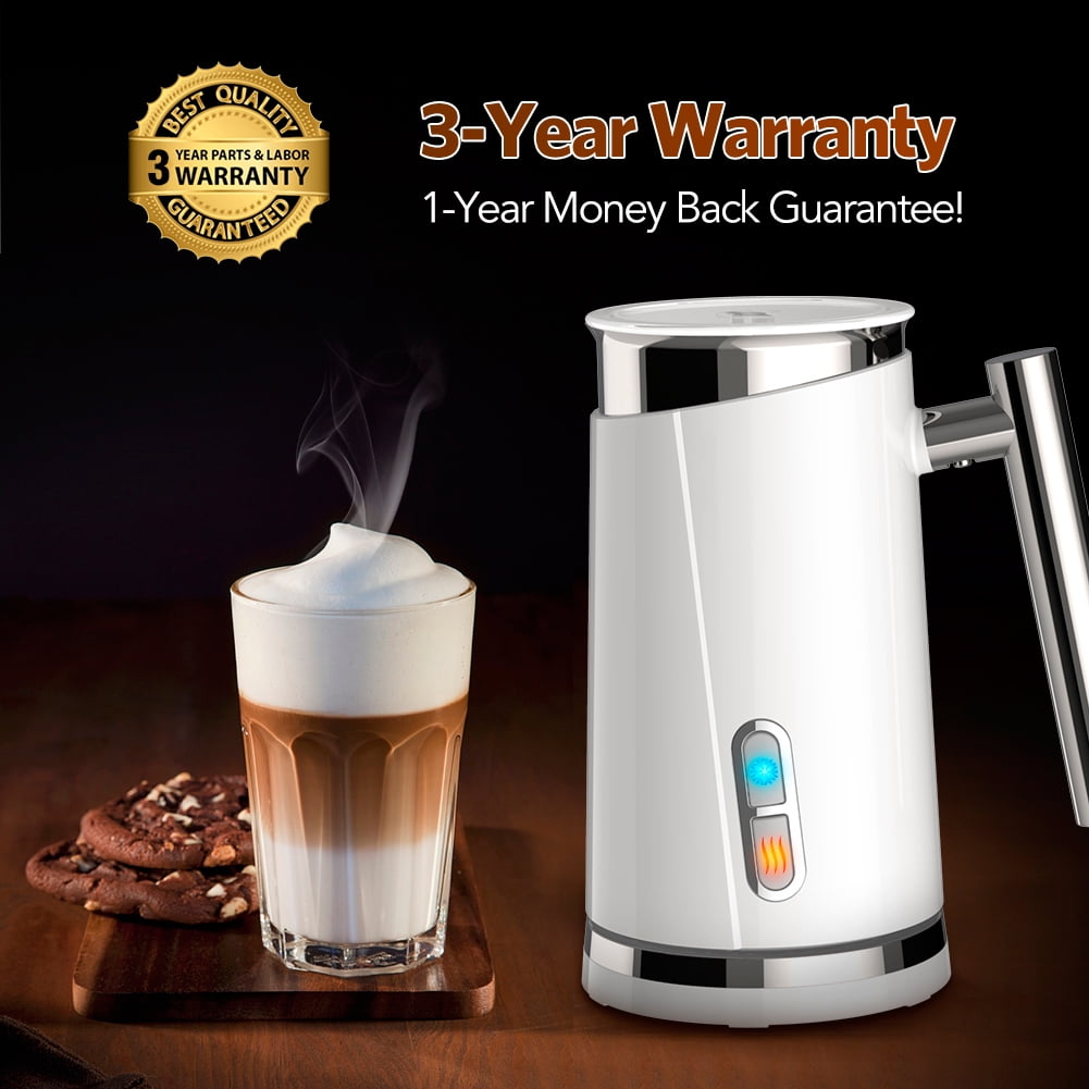 Elemore Home Milk Frother, Electric Milk Frother & Steamer for Making Cappuccino(4.4 oz/10.1 oz) 20V, White