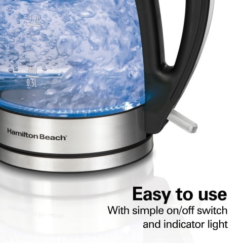 Hamilton Beach 1.7 Liter Glass Kettle, 40865