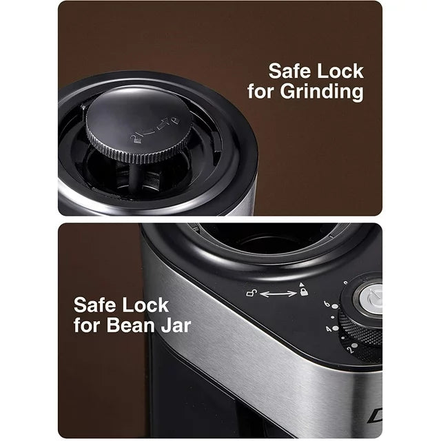 Electric Burr Coffee Grinder, Coffee Bean Grinder with 18 Precise Grind Settings, 2-14 Cup for Drip