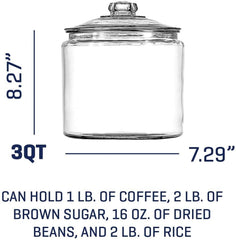 Anchor Hocking 3-Quart Heritage Hill Jar with Glass Lid, Set of 1