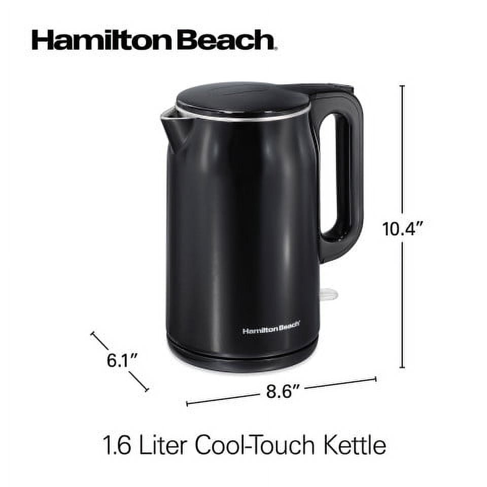 Hamilton Beach Cool-Touch Kettle, 1.6 Liter Capacity, Black, 41032