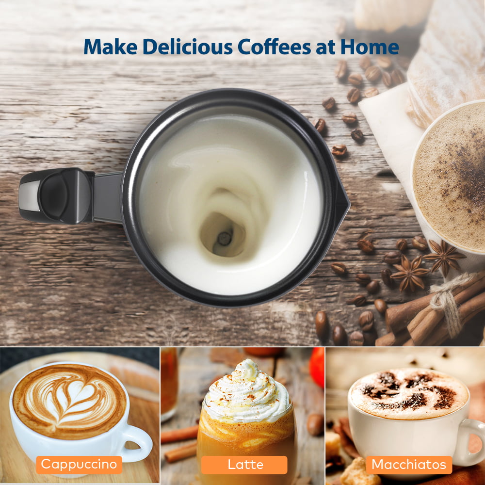 Miroco Milk Frother, Automatic Stainless Steel Foam Maker with Hot &Cold Milk Functionality,Silver