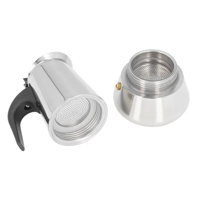 Delaman Stainless Steel Stovetop Coffee Maker Moka Pot for Induction Electric Ceramic Stove