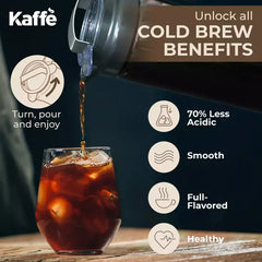 Kaffe Cold Brew Coffee Maker, 1.3L cold brew pitcher, Cold brew coffee and Tea Brewer