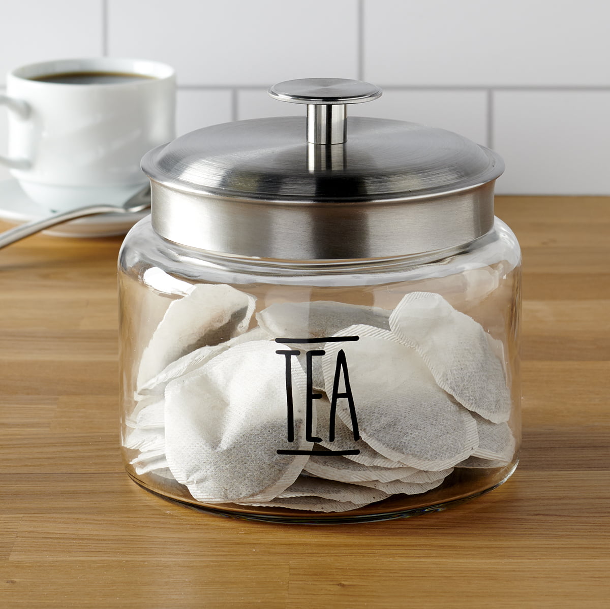 Anchor Hocking Clear Glass Farmhouse Montana Food Storage Jars, 4 Piece Set