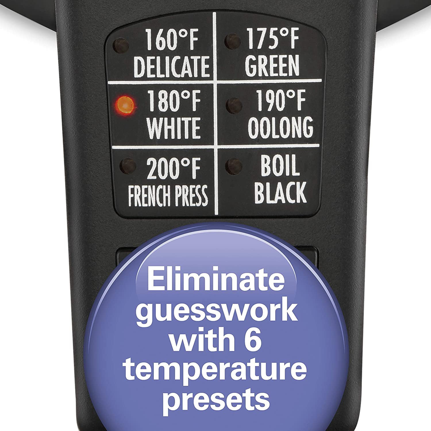 Hamilton Beach Variable Temperature Electric Kettle, 1.7 Liter Capacity, Black Stainless Steel, 41027