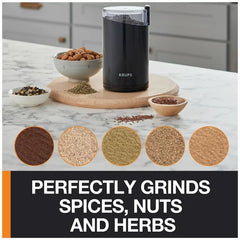 KRUPS New Fast Touch Electric Coffee and Spice Grinder with Stainless Steel Blades, Black