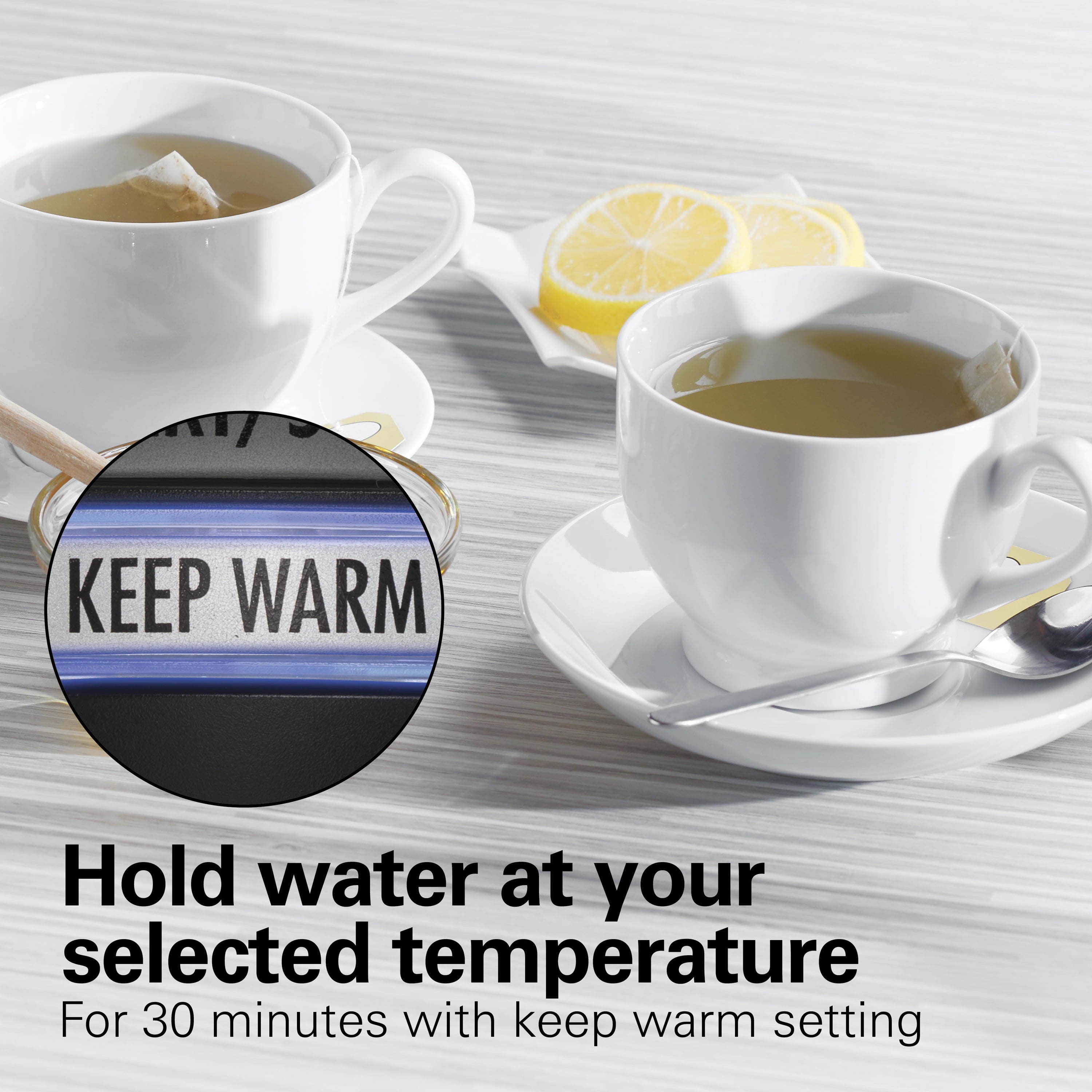 Hamilton Beach Variable Temperature Electric Kettle, 1.7 Liter, Black, Stainless Steel, New, 41022F