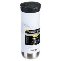 Contigo Couture Stainless Steel Travel Mug with SNAPSEAL Lid White Marble, 20 fl oz.