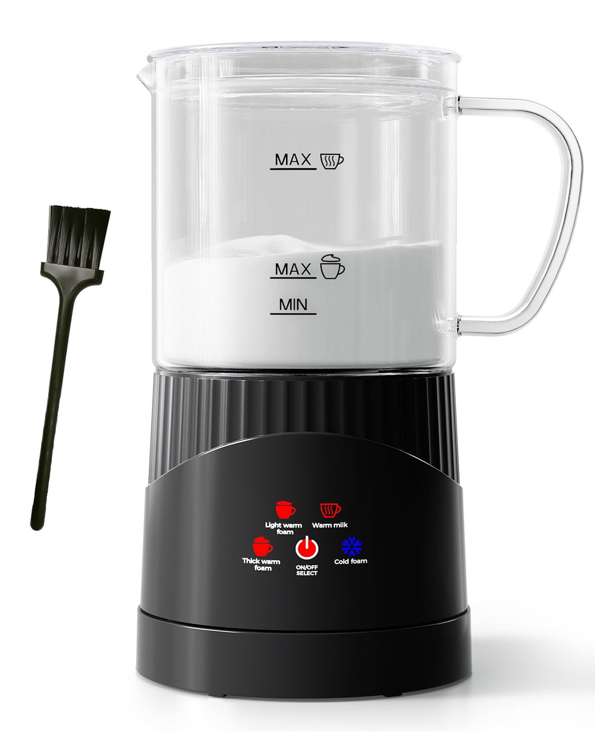 ALROCKET Milk Frother, 4 IN 1 Automatic Warm and Cold Milk Foam Maker, 400ml/13.5oz Milk Steamer for Coffee, Black