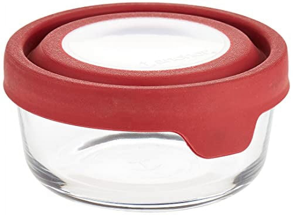 Anchor Hocking TrueSeal Glass Food Storage Container with Airtight Lid, Cherry, 2 Cup,91844AMZ