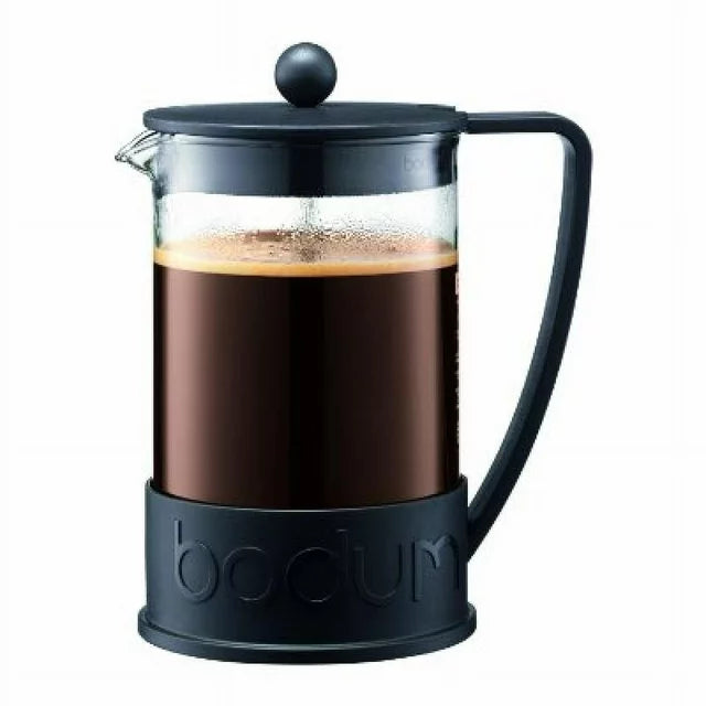 Bodum Brazil French Press Coffee Maker with Borosilicate Glass Carafe, 51 Ounce, Black