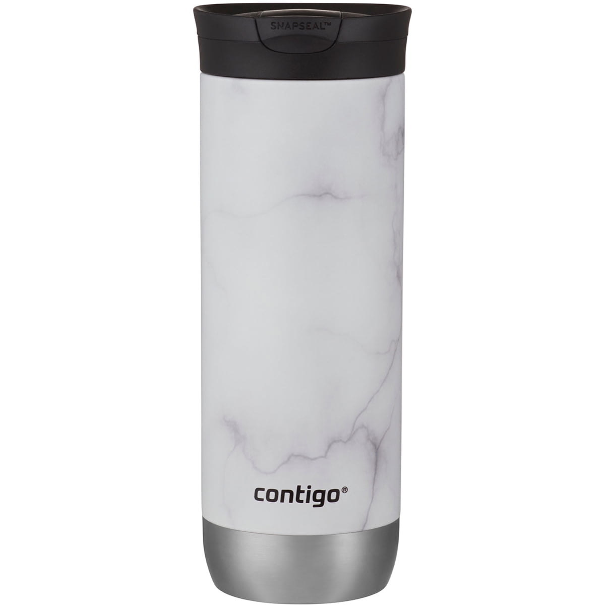 Contigo Couture Stainless Steel Travel Mug with SNAPSEAL Lid White Marble, 20 fl oz.