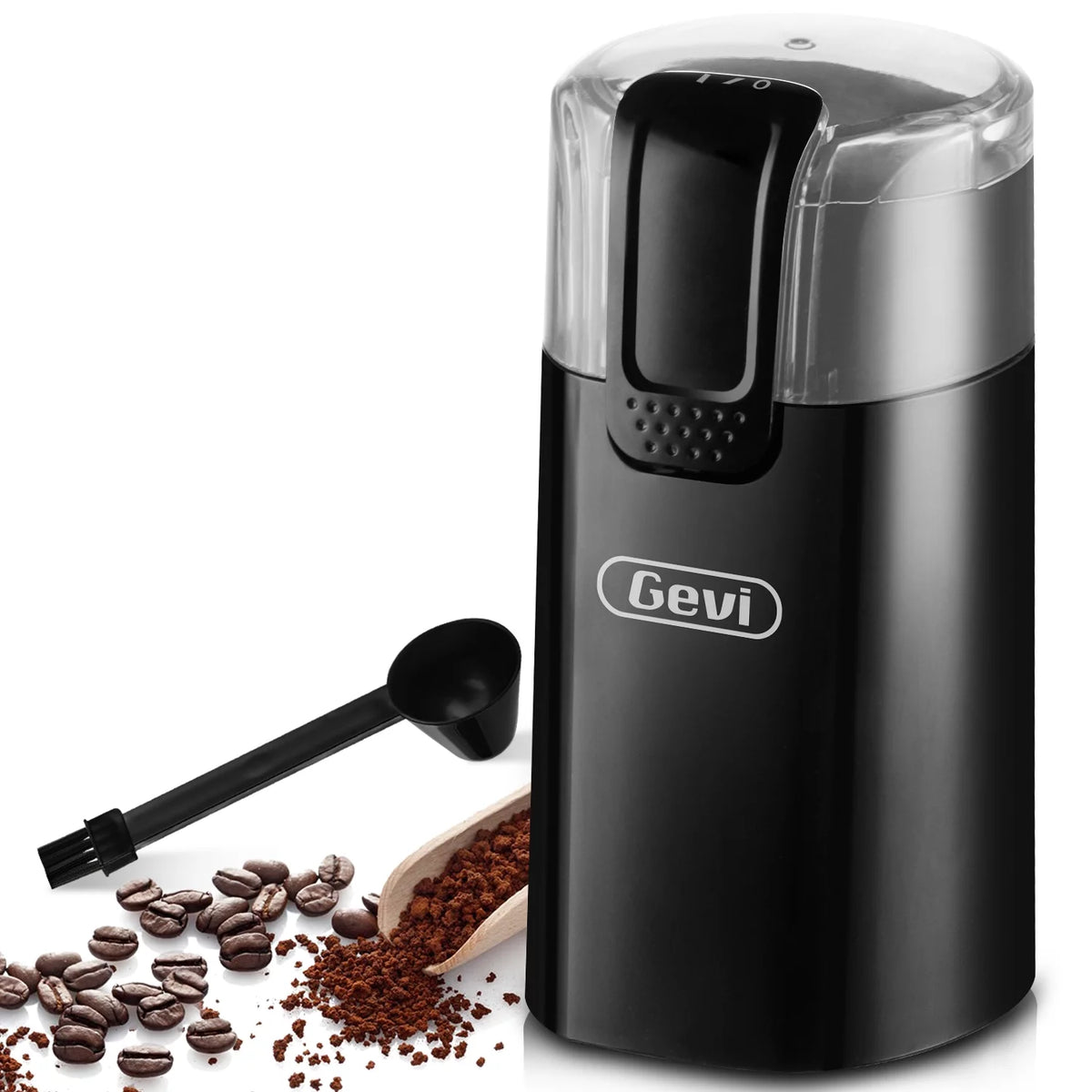 Gevi Black Electric Coffee Grinder With Stainless Steel Blades, New Condition