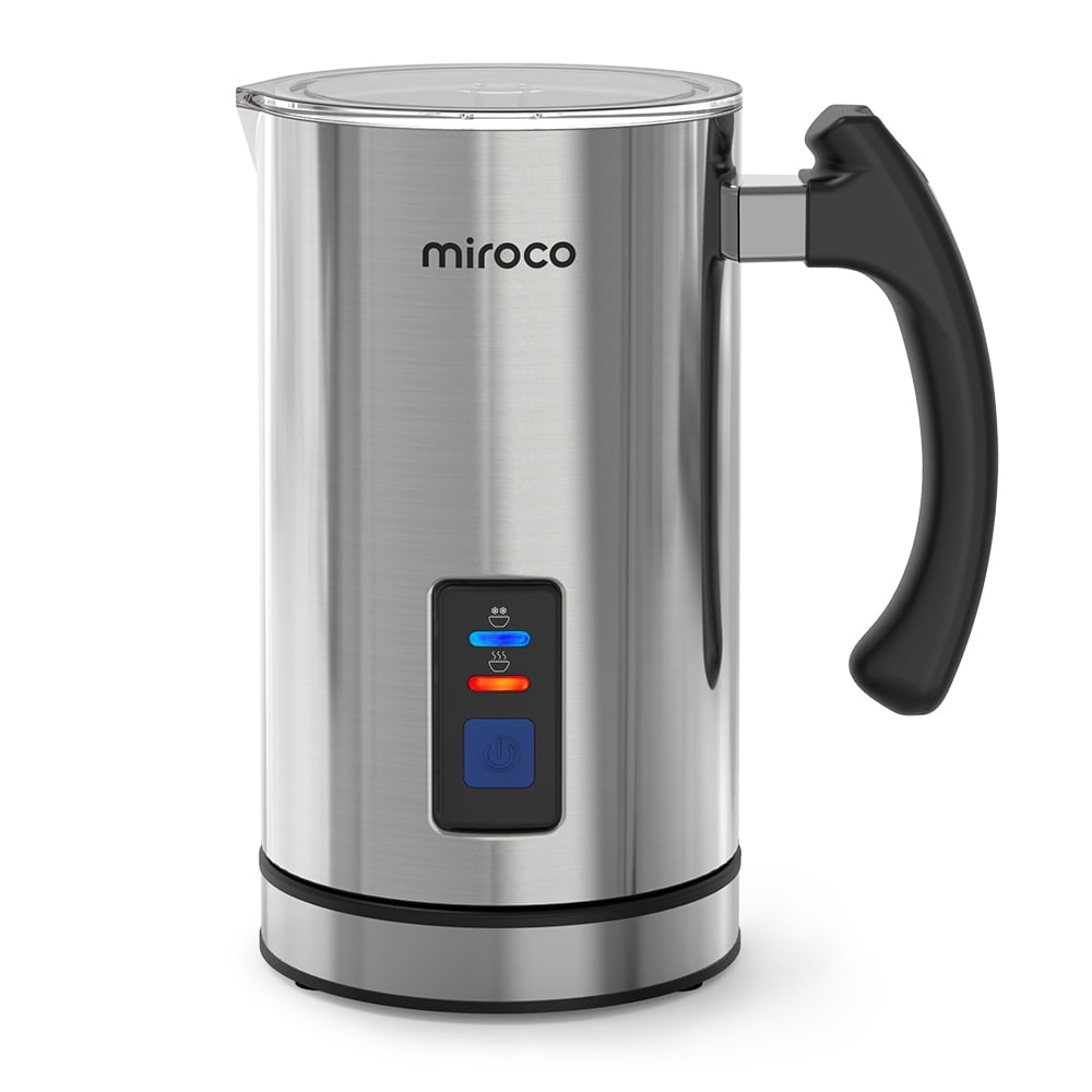 Miroco Milk Frother, Automatic Stainless Steel Foam Maker with Hot &Cold Milk Functionality,Silver