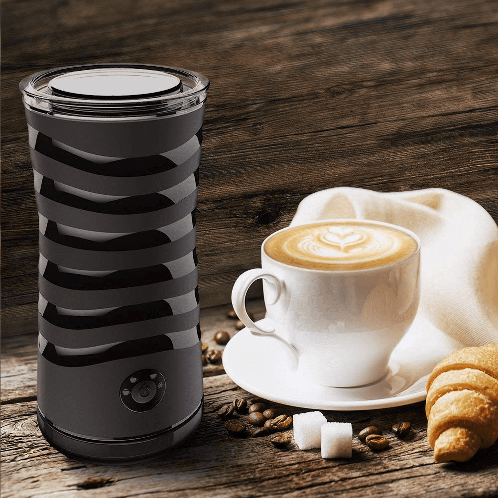 Miroco Milk Frother,  Automatic Hot and Cold Electric Milk Steamer Foam Maker 8oz for Coffee, Latte, Cappuccino, Black