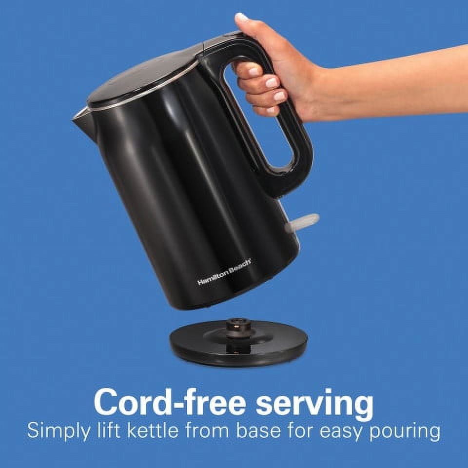 Hamilton Beach Cool-Touch Kettle, 1.6 Liter Capacity, Black, 41032