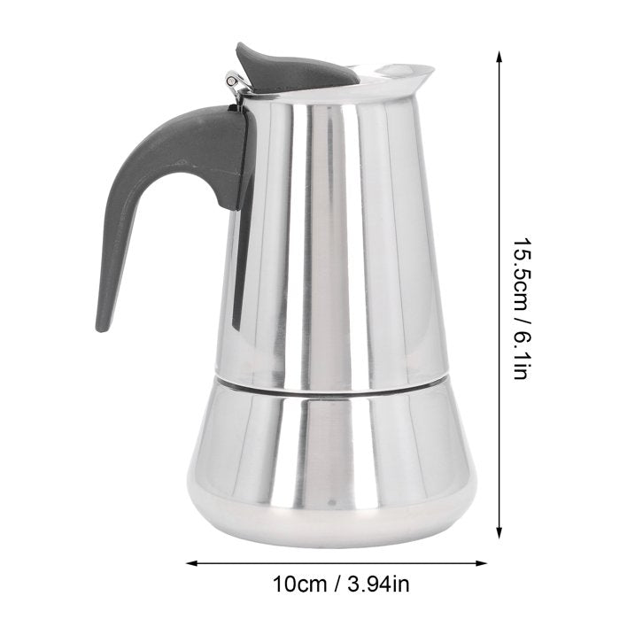 Delaman Stainless Steel Stovetop Coffee Maker Moka Pot for Induction Electric Ceramic Stove
