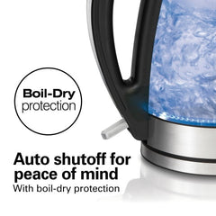 Hamilton Beach 1.7 Liter Glass Kettle, 40865