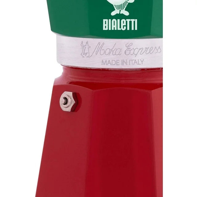 Bialetti Moka Express Stovetop Espresso Maker Tricolor Italia - 6 Cups