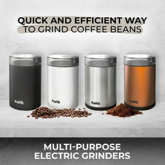 Kaffe Coffee Grinder Electric (3.5oz/14 Cup) , Best Coffee Grinders Reduced Price w Free Cleaning Brush, Black