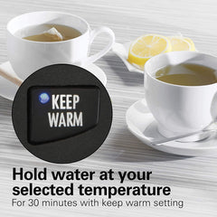 Hamilton Beach Variable Temperature Electric Kettle, 1.7 Liter Capacity, Black Stainless Steel, 41027